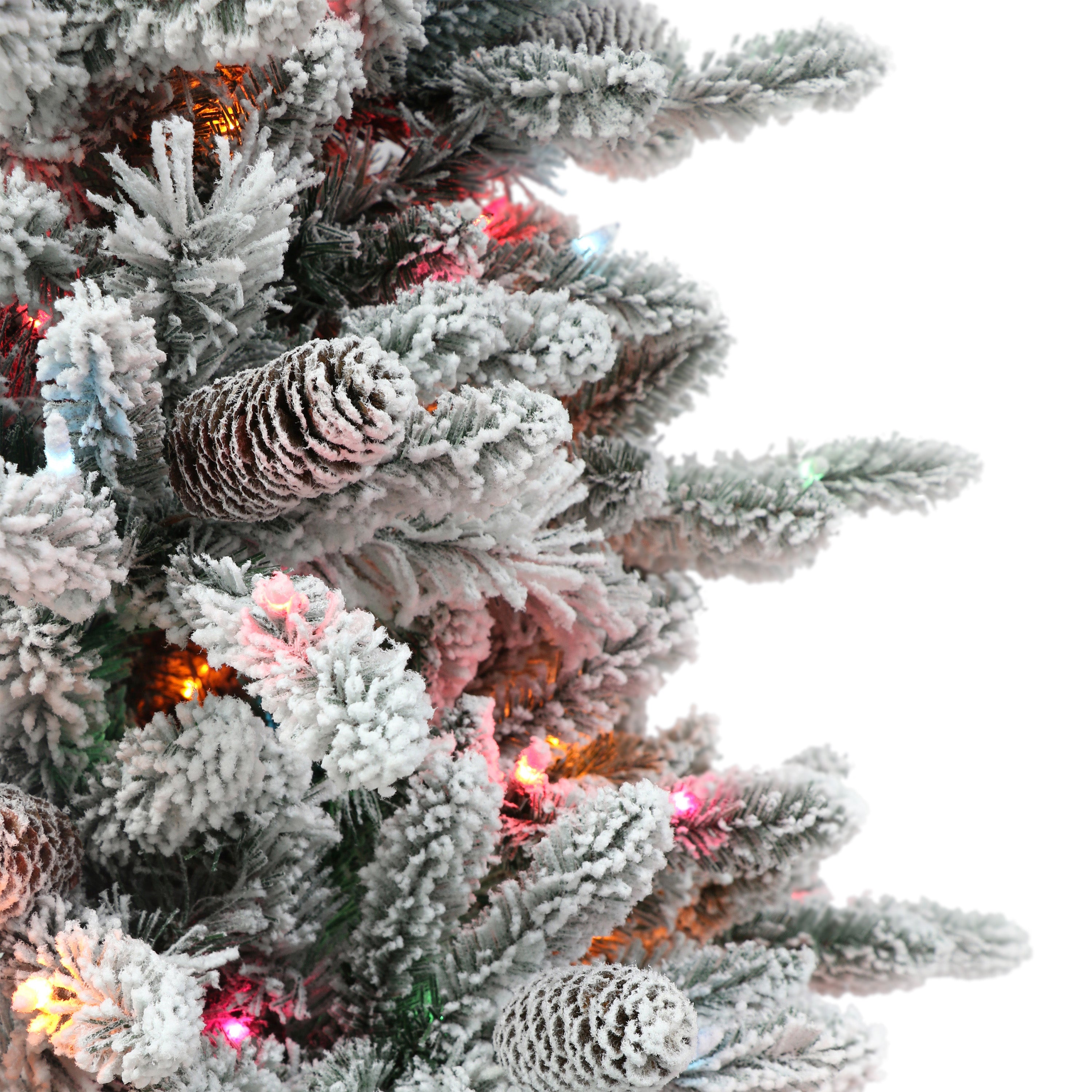 6.5ft Pre-lit Flocked Bennington Fir Christmas Tree